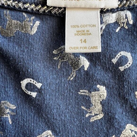 Limited Too, girls size 14, cami Blue with silver horses and horseshoes. - Picture 5 of 5